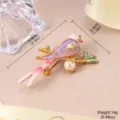 Exquisite colorful enamel bird brooch with pearls, size 5.9x3.3cm, weight 14g. - Bird Brooch (7-3161-7500)