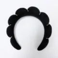 Elegant black cloud sponge headband with sparkling rhinestone accents for high crown look - Black