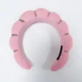 Elegant pink cloud-shaped sponge headband with sparkling rhinestone accents for women - Light Pink