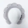 Grey cloud-shaped padded sponge headband with sparkling rhinestone accents for women. - Gray