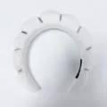 White cloud sponge headband with elegant rhinestone embellishments for high skull top look. - White
