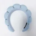 Elegant light blue cloud-shaped sponge headband with sparkling rhinestone accents - Light Blue