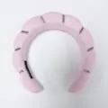 Elegant pink padded cloud headband decorated with sparkly rhinestone strips SKU - Light Pink