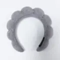 Stylish grey cloud sponge headband featuring rhinestone accents for a high hair volume look - Dark Gray