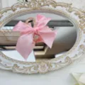 Pink satin bow hair claw clip for women, elegant large shark clip hair accessory - Light Pink