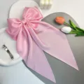Pinza para el pelo con lazo de satén rosa grande y cintas largas elegantes - Rosa