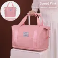 Große erweiterbare rosa Reisetasche mit Nass-Trocken-Trennung für Fitness und Reisen - Nass/Trocken-Erweiterbar / Süßes Rosa
