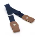 Buckle-free invisible stretch belt for women, elastic jeans waist band with leather ends. - Kids Dark Blue