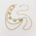 Gold multi-layer waist chain featuring charming shell pendants, perfect for dresses and sweaters. - 3.2cm / Shell Waist Chain Tassel Style / Gold