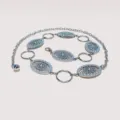 Silver tone retro bohemian hollow flower waist chain for women stylish dress accessory - Hollow Flower / 3.50cm / Silver