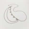 Silver multi-layer waist chain with seashell pendants, trendy metal body jewelry for women. - 3.2cm / Shell Waist Chain Tassel Style / Silver