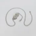 Silver metal waist chain with delicate leaf pendant, stylish body chain for women beach party - Leaf / Silver