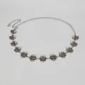 Gothic punk silver tone metal skull charm waist chain decorative belt for women dresses - Style B: 3.0cm Silver and Skull Waist Chain