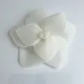 Close-up of an oversized white mesh rose flower hair accessory with layered petals. - Creamy White Hair Clip / 1 Piece / Off White