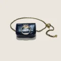 Women's mini waist bag and belt chain accessory with golden ring and adjustable ball. - 105cm / Style E: Gold Waist Chain + Bag [Small Gold Ball]