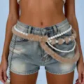 Faux fur pearl waist chain women fashion belt for jeans dress y2k stylish body jewelry - Style A / 110cm / Khaki