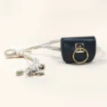 Stylish black mini pouch belt with woven rope and shell charms for trendy casual outfits. - 105cm / Style D: Off-White Belt + Waist Bag