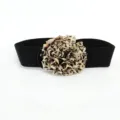 Fashion floral elastic waist belt for women dress sweater decoration stylish accessory - Flower Cinch Belt / 5cm / Polka Dot