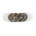 Cinturón ancho elástico vintage para mujer vestido corsé blanco cinturón decorativo - Hebilla Trenzada de 6.0cm / Blanco