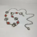 Vintage skull waist chain for women, retro metal chain belt with red stone decor for dresses pants. - Style B: 3.0cm Silver and Skull with Red Stone Waist Chain