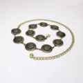 Bohemian metal waist chain for women, vintage disc coin belt, Y2K dress accessory jewelry. - Texture Hat Waist Chain / Bronze