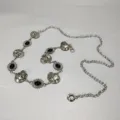 Catena in metallo con teschio vintage da donna, cintura decorativa versatile per vestiti. - Modello B: 3,0 cm argento + catena da vita con teschio e pietra nera