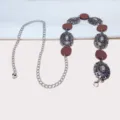 Catena da cintura in metallo vintage francese donna cintura di alta classe per vestito - Catena da Vita Bordo in Pizzo / 3.8CM / Argento antico