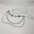 Catena da vita teschio in metallo argento stile gotico punk multi strato per donna - Modello A: Catena da vita argento 3,0 cm teschio e sole con nappe