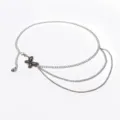 Silver metal butterfly waist chain multi-layer body chain belt for women dresses and jeans - Style C Waist Chain / 4cm / Silver Waist Chain (Style C Single Coin Tassel)