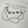 Catena da vita in metallo multistrato stile punk con teschio e pietra rossa per donna - Stile A: Catena da vita con nappe, teschio e pietra rossa argentata da 3,0 cm