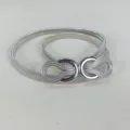 Silver metal stretch waist belt for women, elastic spring chain belt with double ring buckle. - 65cm [Size M] / Style 3: Silver Belt with Lock Buckle