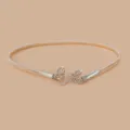Y2K metal spring waist belt with rhinestone butterfly buckle, elastic dress waist chain. - 55 [Size S] / Style 2: Gold Double Butterfly Waist Chain with Rhinestones