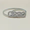 Silver metal elastic waist belt for women, elegant rhinestone interlocking buckle dress accessory. - 65cm [Size M] / Style 6: Silver Belt