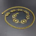 Vintage gold metal waist chain boho sun hollow body jewelry elegant dress belt accessory. - Style A Sun Waist Chain / Antique Gold