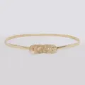 Gold elastic metal waist belt for women, elegant dress accessory and sweater chain decoration. - 65cm [Size M] / Style 4: Gold Belt
