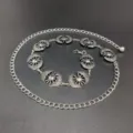 Silver boho sun moon waist chain retro metal body chain dress belt for women variant - Style A Sun Waist Chain / Silver