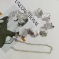 Silver butterfly waist chain for women, stylish metal chain belt for dresses and jeans summer. - Style D Mixed Size Butterfly Waist Chain / Silver Size Mixed Butterfly Waist Chain (Style D)