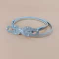 Silver metal elastic waist belt with dazzling rhinestone buckle for dresses and sweaters - Style 2: Silver Belt with Twist Buckle