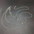 Bohemian silver metal chain belt with sun and moon pendants, vintage body chain for women dress. - Style A Sun Tassel Waist Chain / Silver