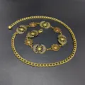Catena da vita in metallo dorato stile boho vintage per donna, accessorio vestito. - Stile B Catena in Vita Sole / Oro Antico