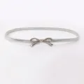 Silver metal spring waist belt with cute bowknot buckle, elastic stretch slim waist chain. - 55 [Size S] / Style 6: Silver Butterfly Waist Chain