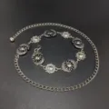 Catena da vita in metallo sole cavo boho da donna vestito retro versatile gioielli corpo - Stile B Catena in Vita Sole / Argento