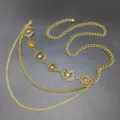 Catena da vita metallo sole luna stile boho vintage catenina corpo abito gioiello. - Stile B Catena in Vita Nappa Sole / Oro Antico