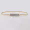 Ceinture de taille élastique dorée avec boucle strass rectangulaire pour femmes. - S / Chaine de Taille Carrée Strass / Or