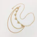 Ocean style gold seashell waist chain, multi-layer metal body chain for women dresses. - 2.5cm / Conch Waist Chain (Tassel Style) / Gold