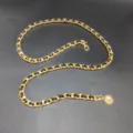 Women gold chain belt black leather woven waist accessory dress coat stylish metal chain - Gold Woven Waist Chain with Sun Pendant