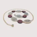 Retro bohemian gold waist chain with hollow floral details and charms for women dresses. - Hollow Flower + Wood Circle / 3.50cm / Gold