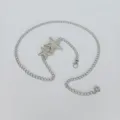 Silver tone metal waist chain body chain with star charms for women beach party jewelry - Mixed Sized Stars / Silver