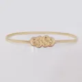 Cinturón elástico de metal dorado con una elegante hebilla de doble nudo para mujer. - Estilo 6: dorado
