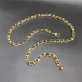 Women fashion leather interwoven gold chain belt elegant waist accessory stylish design - Gold Woven Waist Chain with Dot Pendant